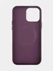 Бордовый чехол MagSafe для iPhone 13 Pro Max кожаный BROSCORP с защитой камер, микрофиброй, экокожа