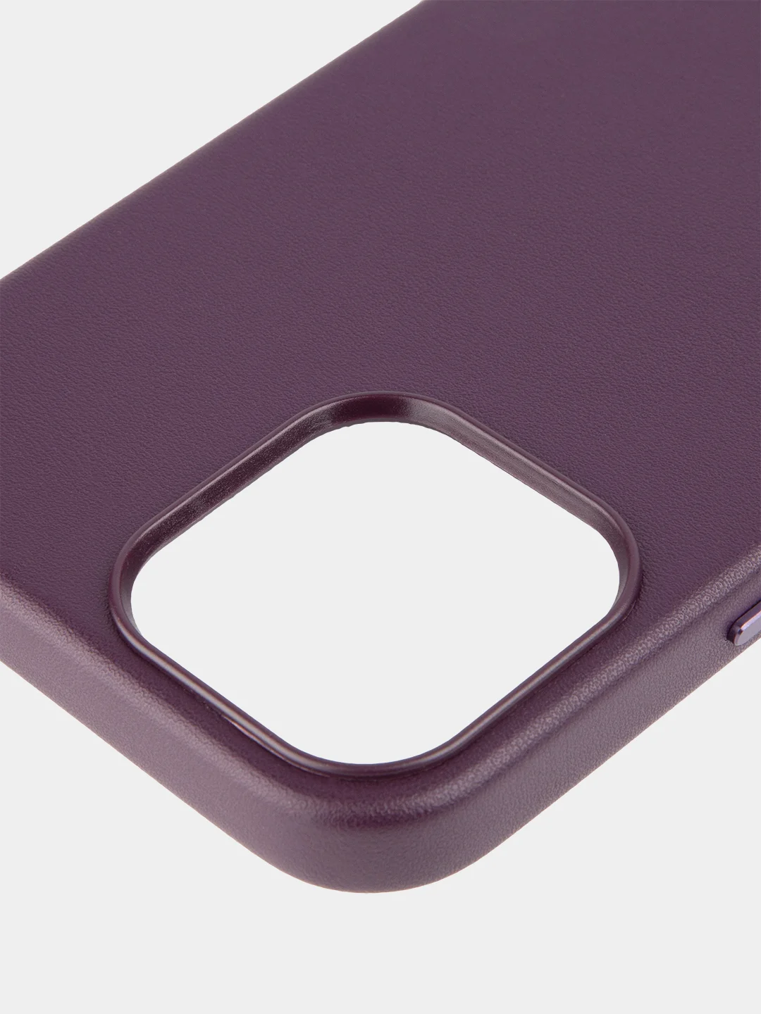 Бордовый чехол MagSafe для iPhone 13 Pro Max кожаный BROSCORP с защитой камер, микрофиброй, экокожа