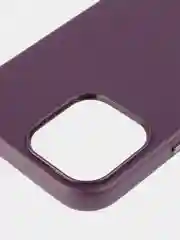Бордовый чехол MagSafe для iPhone 13 Pro Max кожаный BROSCORP с защитой камер, микрофиброй, экокожа