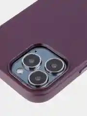 Бордовый чехол MagSafe для iPhone 13 Pro Max кожаный BROSCORP с защитой камер, микрофиброй, экокожа