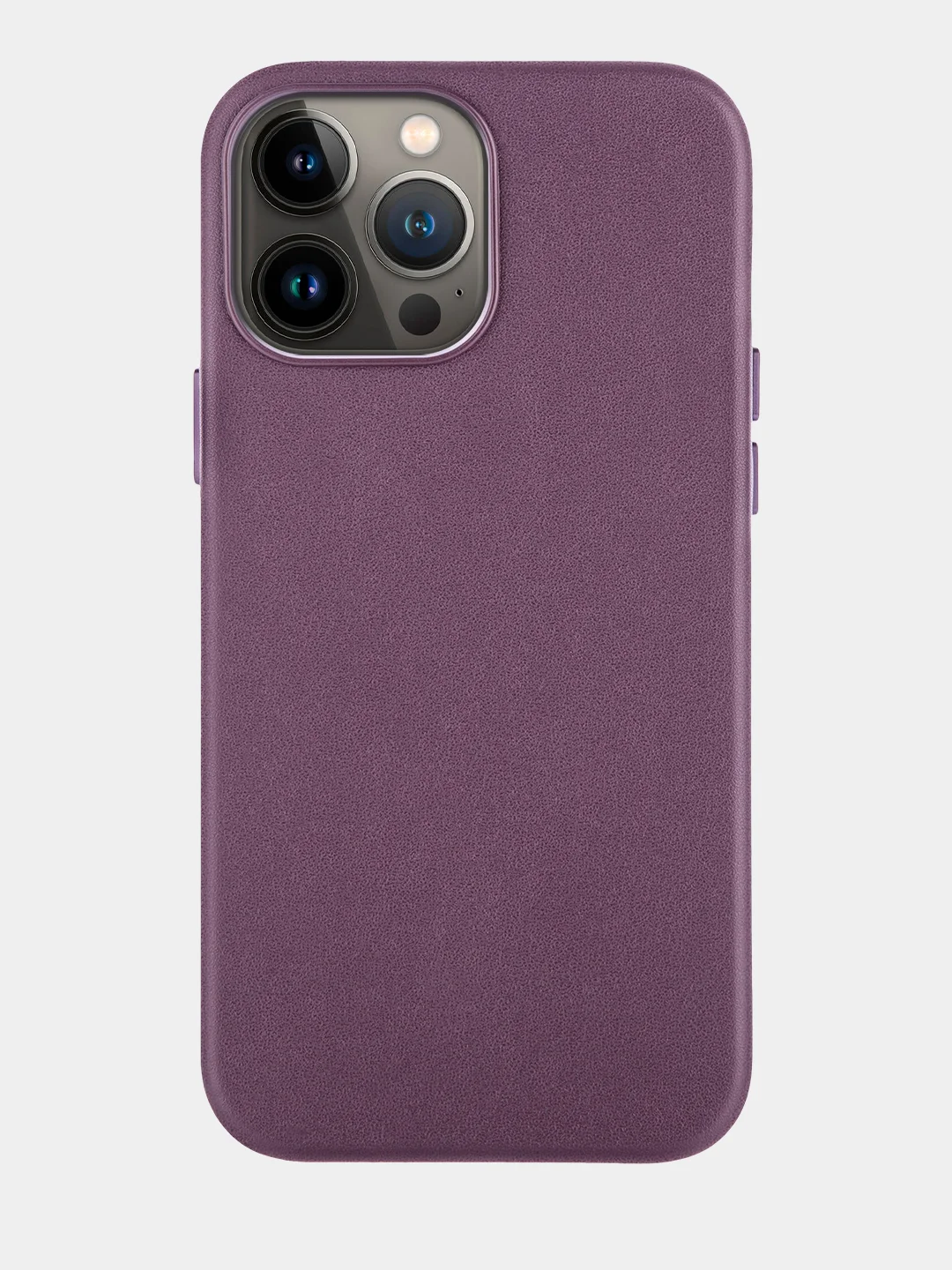 Бордовый чехол MagSafe для iPhone 13 Pro Max кожаный BROSCORP с защитой камер, микрофиброй, экокожа