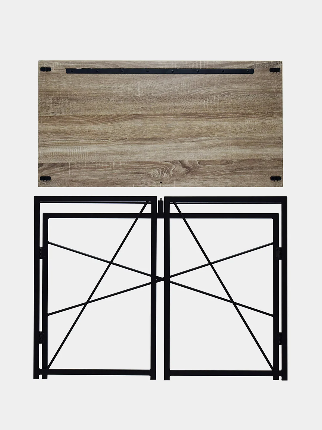 Стол на металлокаркасе BRABIX "LOFT CD-002", 1000х500х750 мм, складной, цвет дуб антик, 641213
