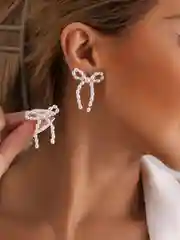 Серьги из жемчуга, сережки-бантики