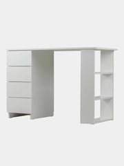 Стол письменный/компьютерный BRABIX "Scandi CD-016", 1100х500х750 мм, 4 ящика, белый, 641891