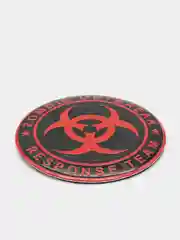 Красный наклейка на диски, колпаки тюнинг Зомби Zombie outbreak сферические, изогнутые 56 мм, 4 шт