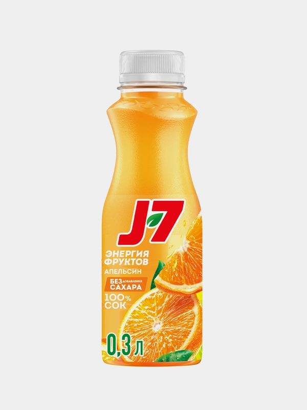 Сок J7 100% апельсиновый с мякотью, 0,3л
