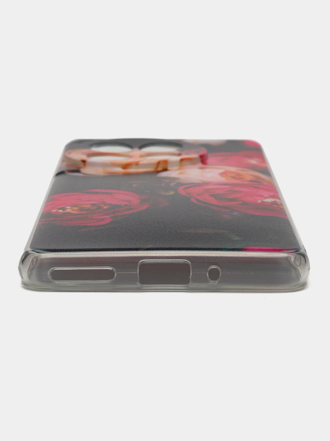 Кораллово-розовый чехол на OnePlus Ace 3/12R / Ван Плас Асе 3/12R прозрачный, с рисунком, защита камеры