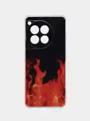 Оранжевый чехол на OnePlus Ace 3/12R / Ван Плас Асе 3/12R прозрачный, с рисунком, защита камеры