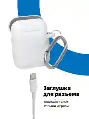 Белый чехол для наушников Apple AirPods 1, 2 SSY
