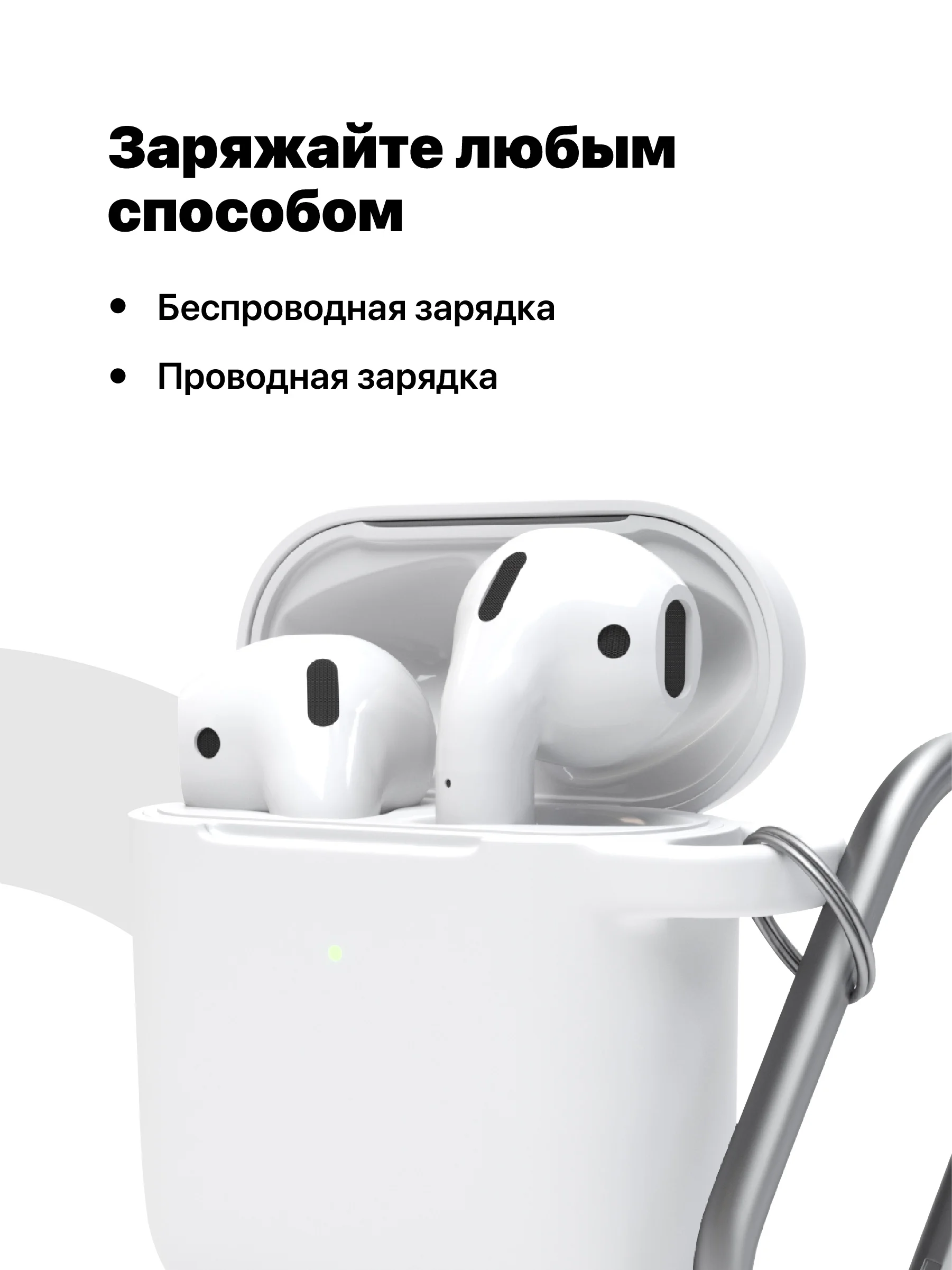 Белый чехол для наушников Apple AirPods 1, 2 SSY