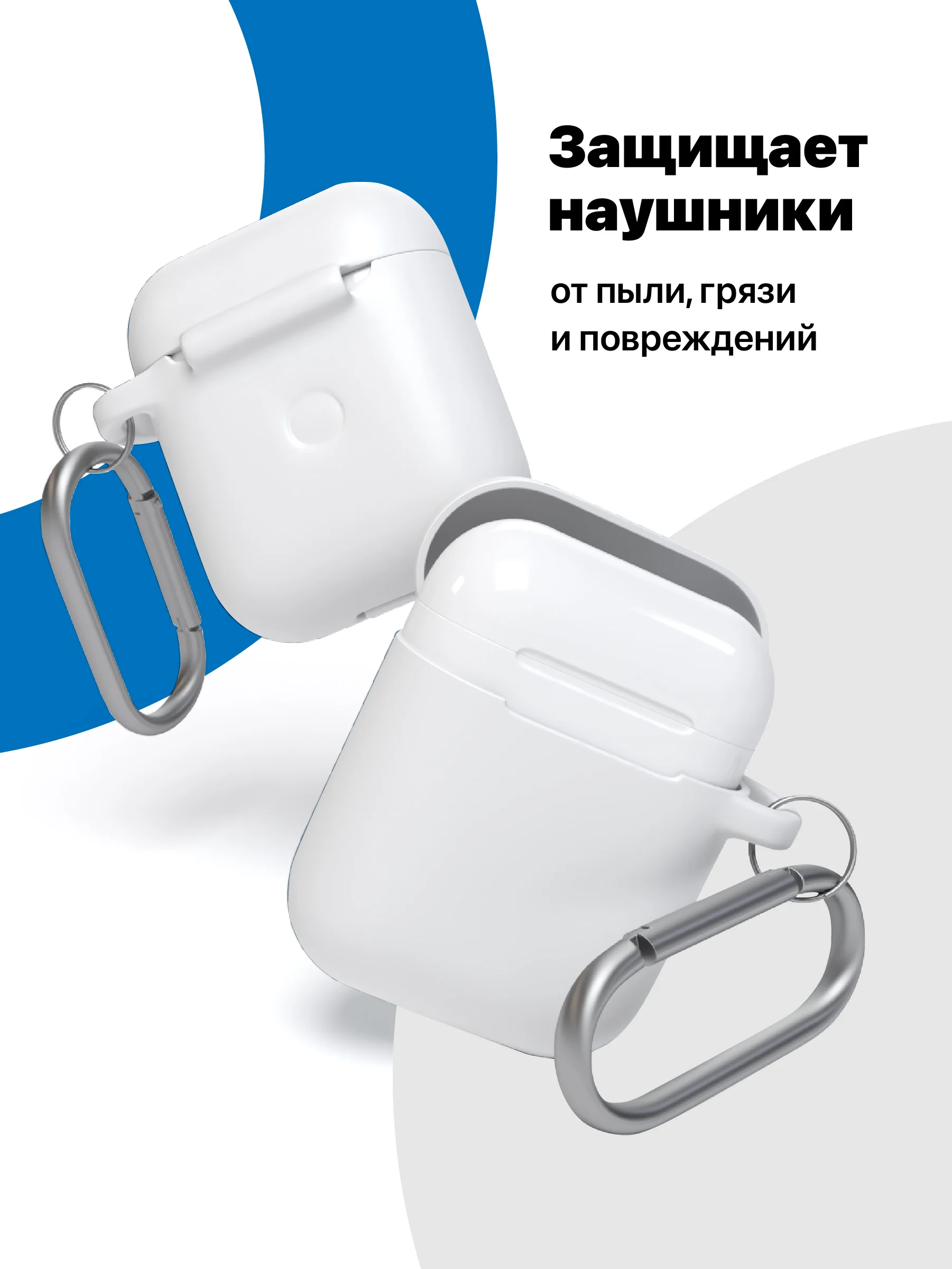 Белый чехол для наушников Apple AirPods 1, 2 SSY