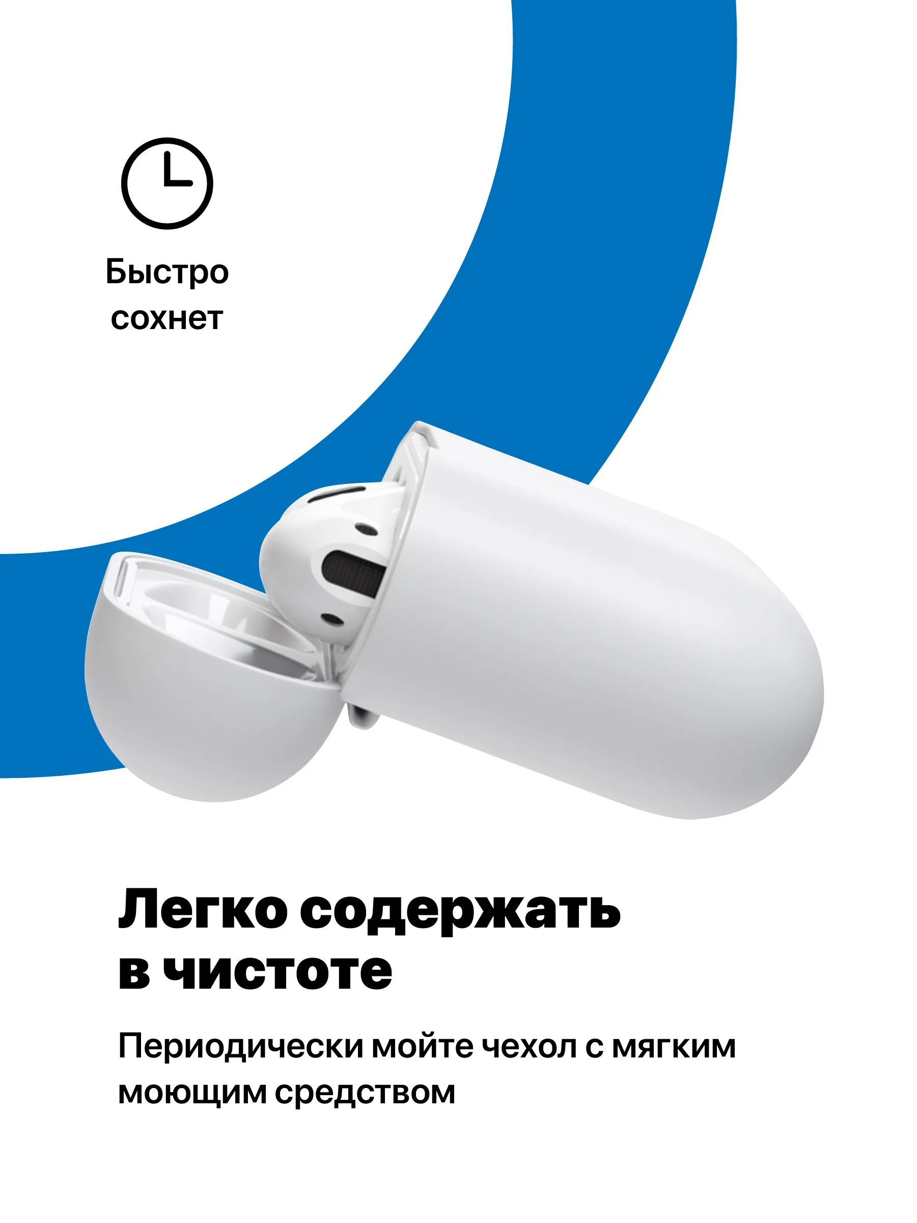 Белый чехол для наушников Apple AirPods 1, 2 SSY