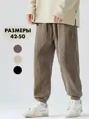 Бежевый брюки мужские, вельветовые спортивные
