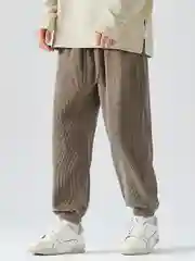 Бежевый брюки мужские, вельветовые спортивные
