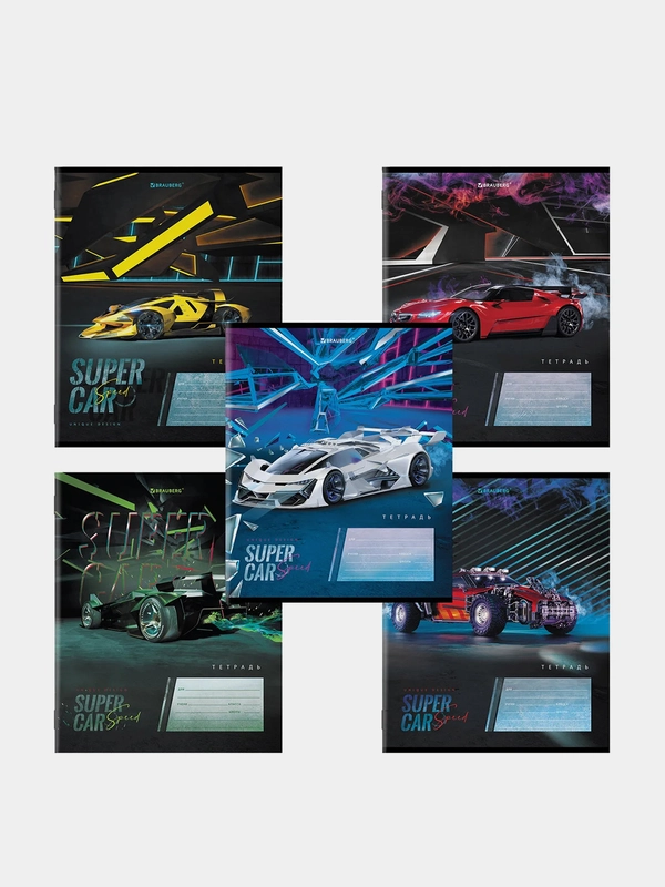 Тетрадь BRAUBERG "SUPER CAR", клетка, 10 штук по 12 листов