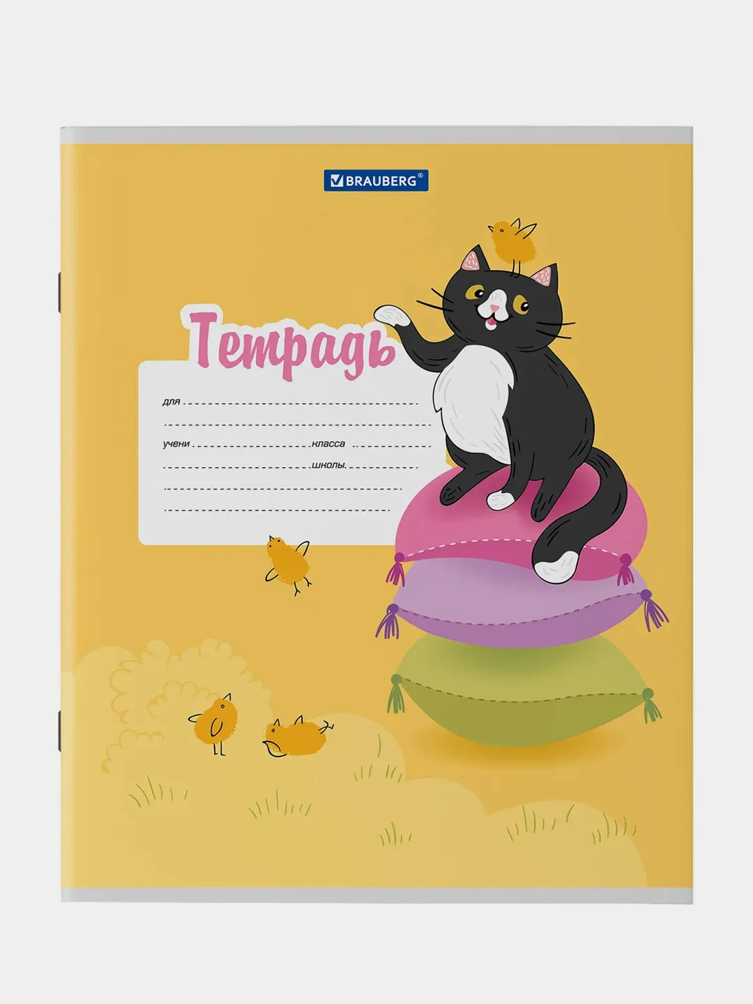 Тетрадь BRAUBERG “Озорные коты”, линия, 12 листов