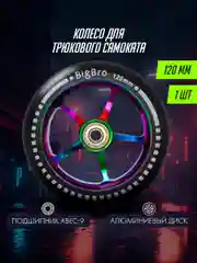 Черный колесо для трюкового самоката алюминиевое 120*24 мм