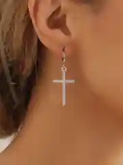 Серьги-кресты со стразами, сережки женские, бижутерия