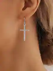 Серьги-кресты со стразами, сережки женские, бижутерия