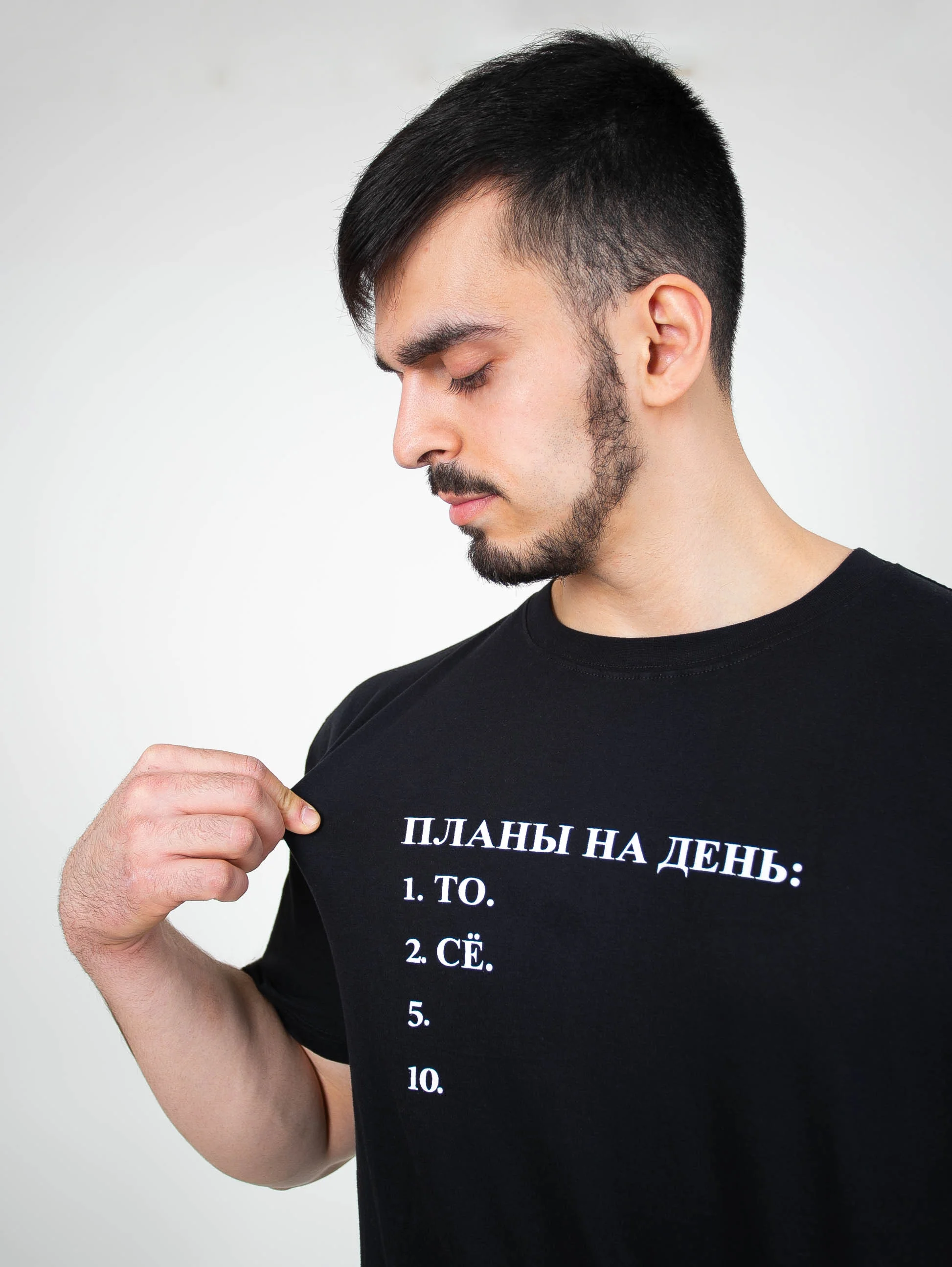 Черный футболка мужская "Чебоксарский трикотаж" с принтом