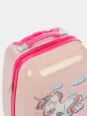 Розовый детский чемодан на колесах, пластиковый, ручная кладь