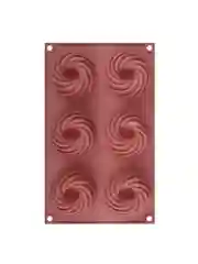 Форма силиконовая 6 ячеек, 28,5x17x2,8 см "Торнадо"