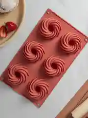 Форма силиконовая 6 ячеек, 28,5x17x2,8 см "Торнадо"
