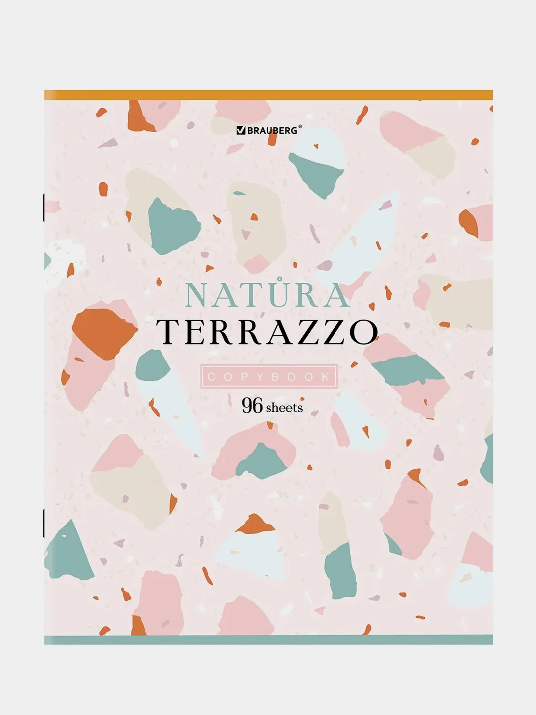 Тетрадь BRAUBERG "Natura Terrazzo", А5, скоба, клетка, 96 листов