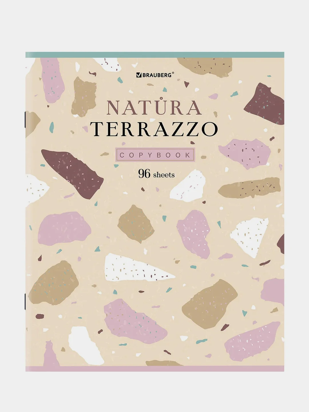 Тетрадь BRAUBERG "Natura Terrazzo", А5, скоба, клетка, 96 листов