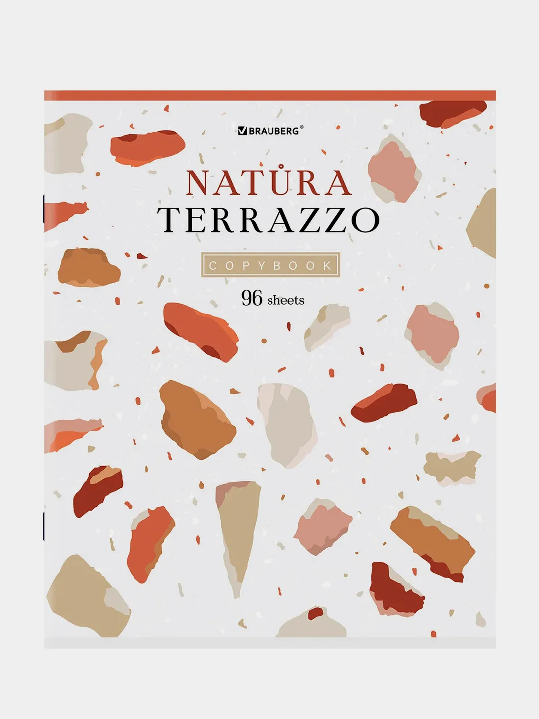 Тетрадь BRAUBERG "Natura Terrazzo", А5, скоба, клетка, 96 листов