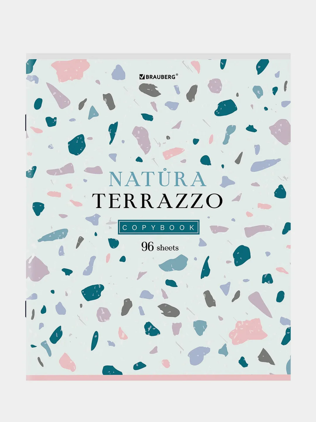 Тетрадь BRAUBERG "Natura Terrazzo", А5, скоба, клетка, 96 листов