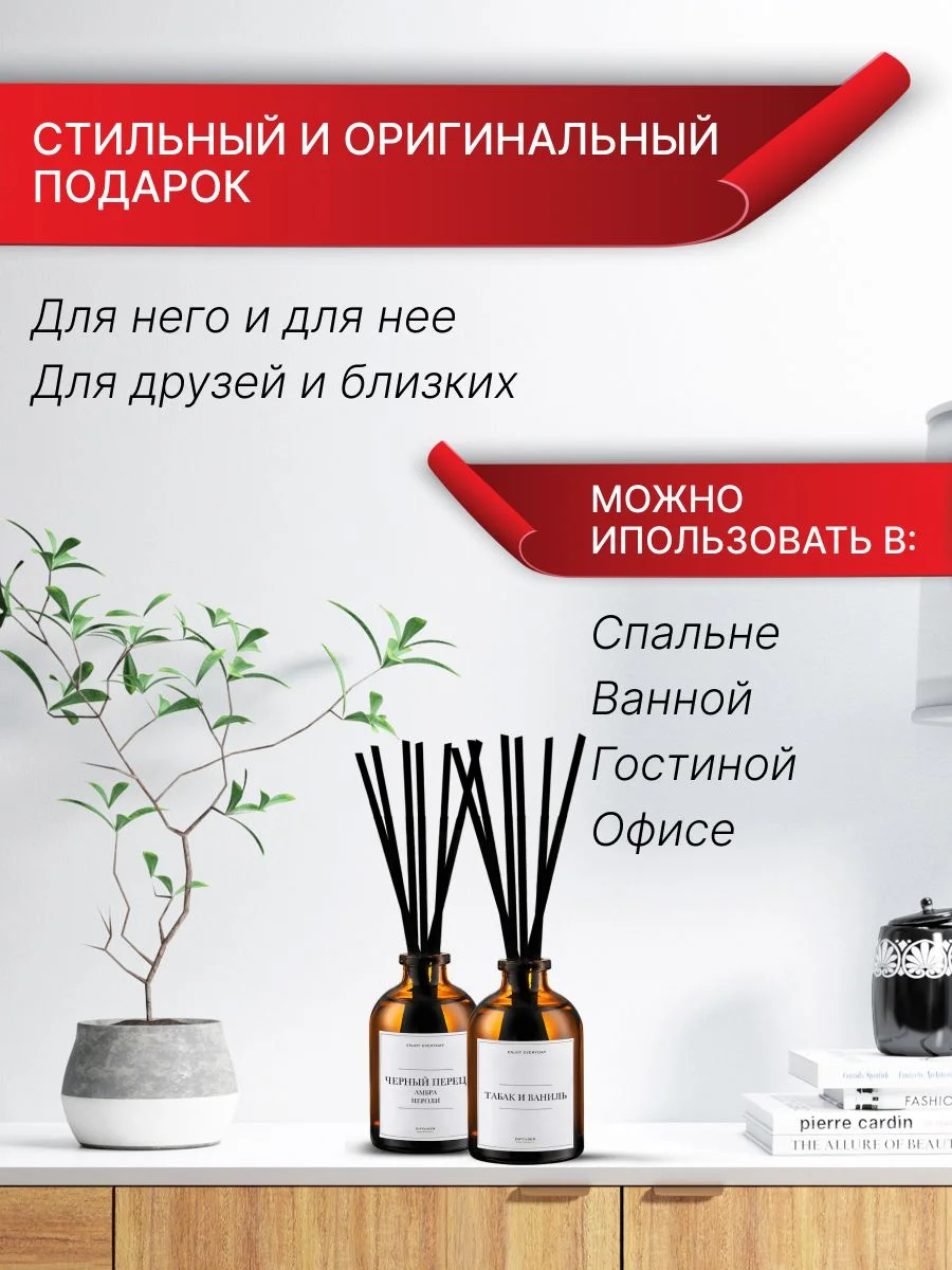 Коричневый ароматический диффузор для дома, ароматизатор для дома 2 шт 50 мл