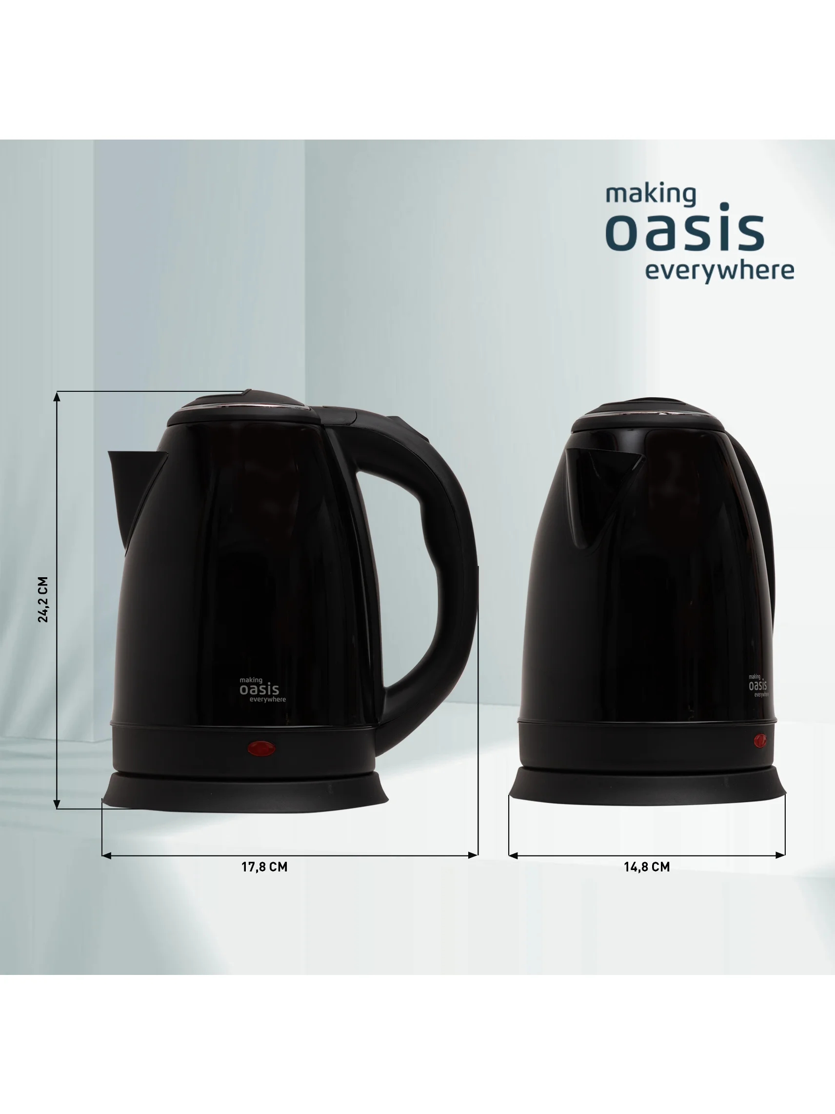 Черный электрический чайник making Oasis everywhere K-10SB
