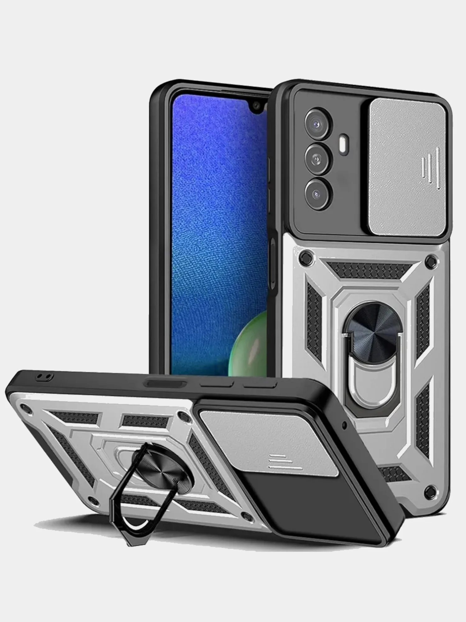 Серебряный чехол противоударный armors для Huawei Nova Y71 и Y70 и Y70 Plus / Нова У71 и У70 и У70 +