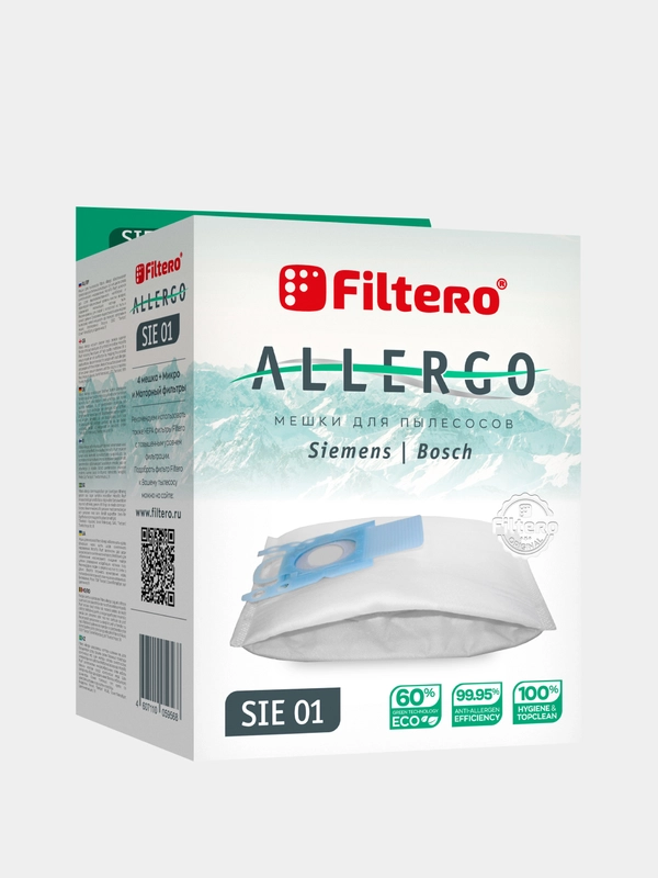 Мешки-пылесборники Filtero SIE 01 Allergo (тип "G ALL") для пылесосов 4 шт. + 2 фильтра