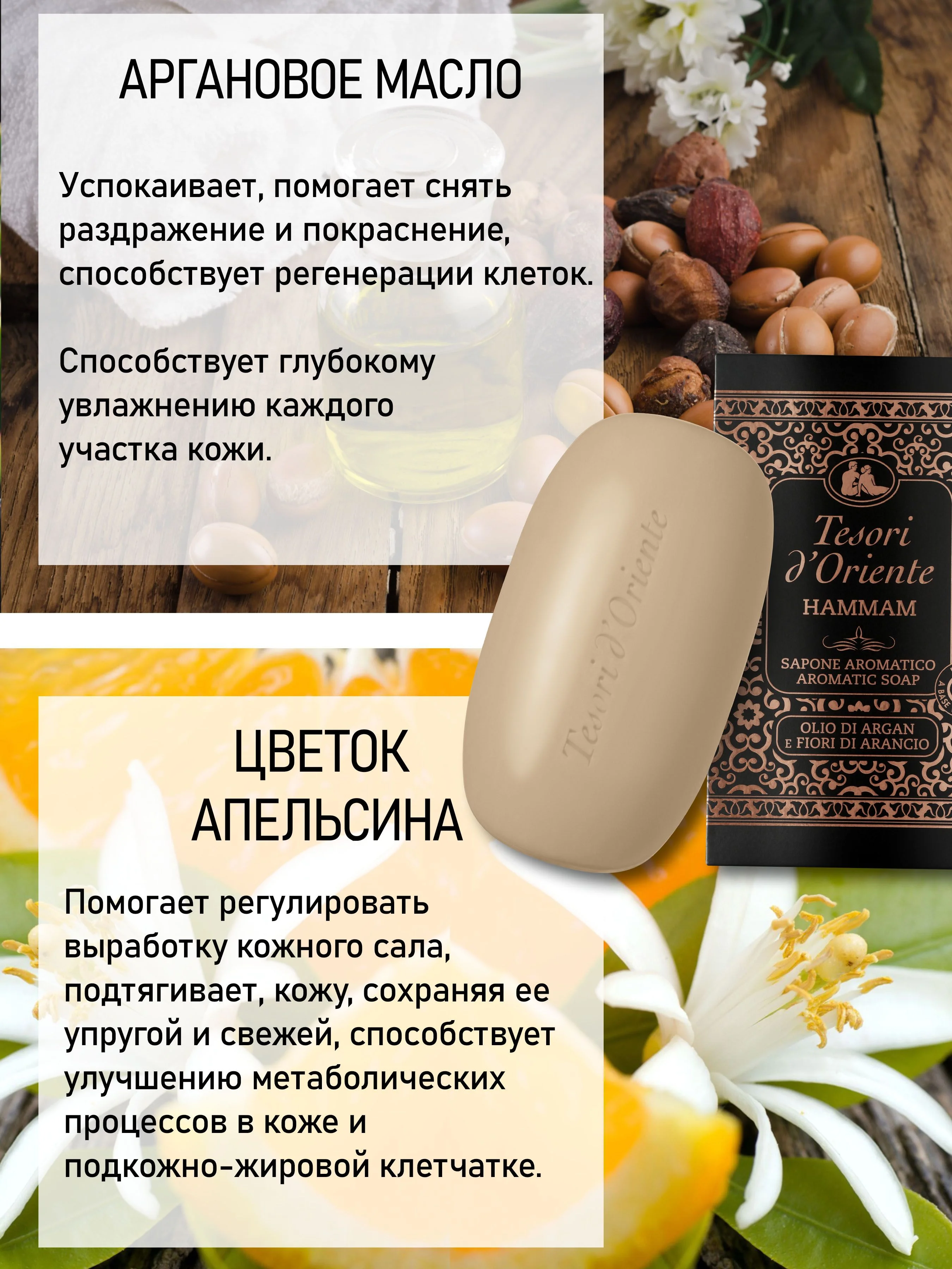 Мыло туалетное Tesori dOriente ХАММАМ 125 гр