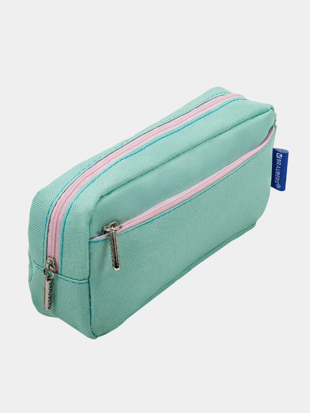 Пенал мягкий BRAUBERG "Pastel", 2 отделения, 21х9,5х5 см