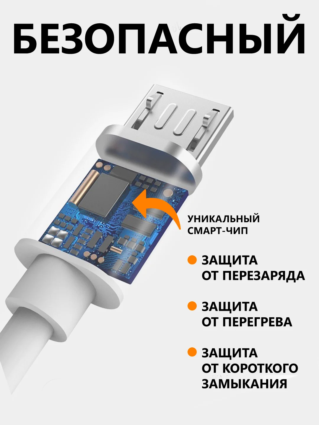 Кабель с быстрой зарядкой Miro Usb - USB 6 ампера, провод зарядник, шнур микро юсб,