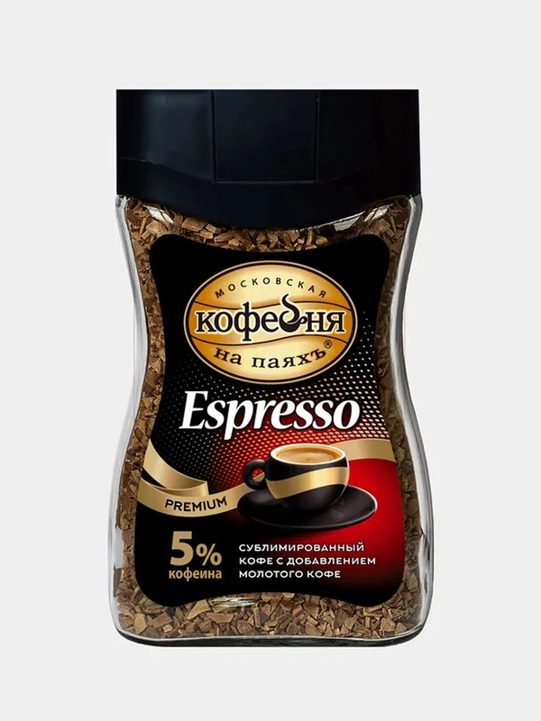 Kофе рaствоpимый с молотым Московская Кофейня на Паяхъ ESPRESSO, 95 г