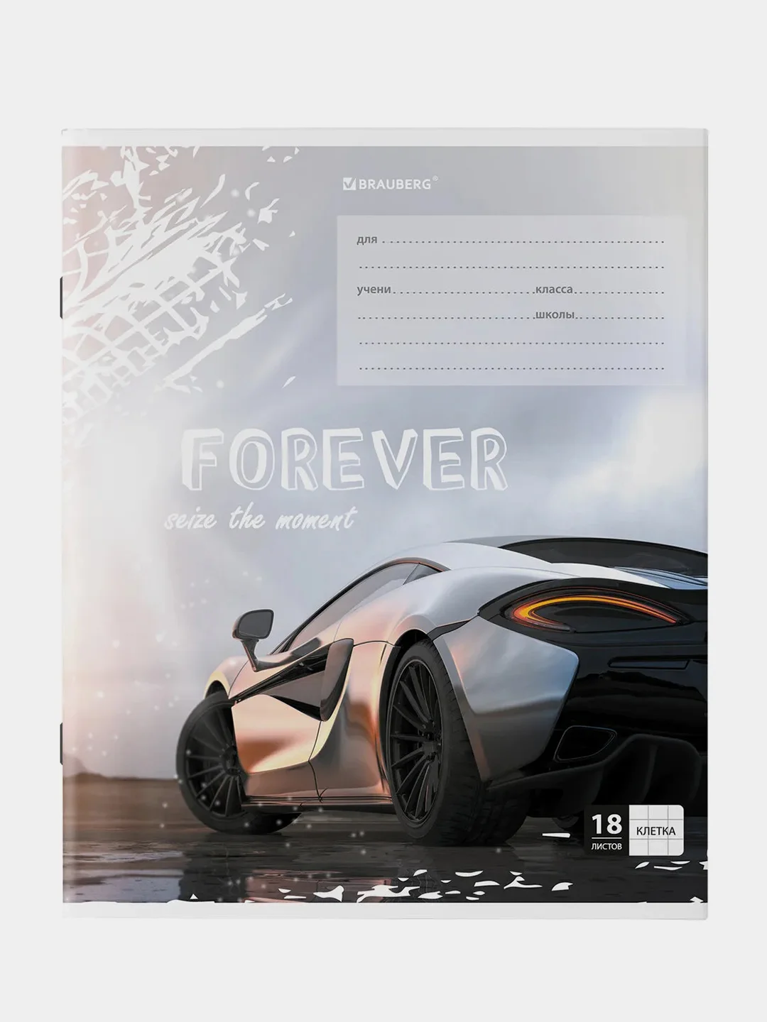 Тетрадь BRAUBERG "Sports car", клетка, 18 листов, 10 штук