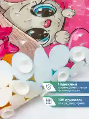 Кораллово-розовый коврик для ванны на присосках детский "Весёлое купание", 36 х 69 см, ВИЛИНА