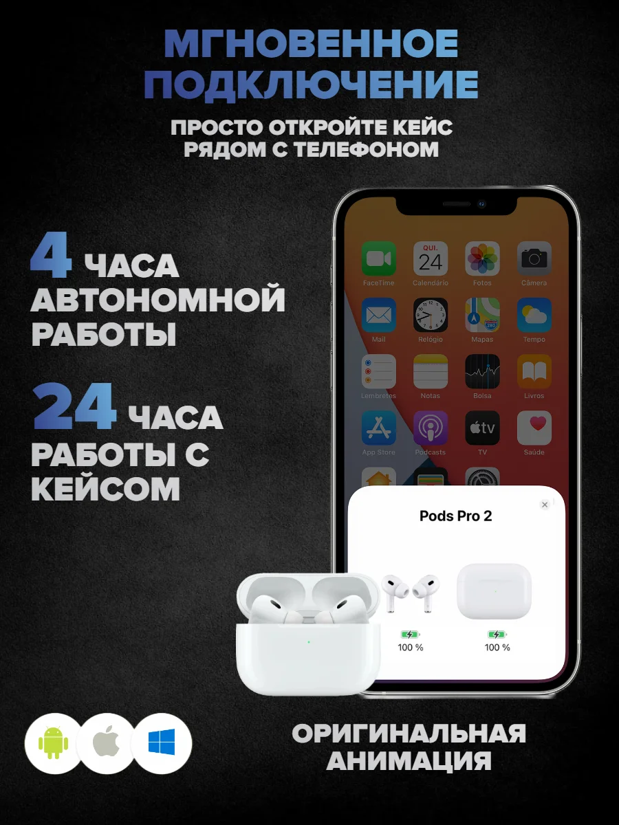 Беспроводные наушники Pods Pro 2 Type-C, с шумоподавлением и прозрачностью