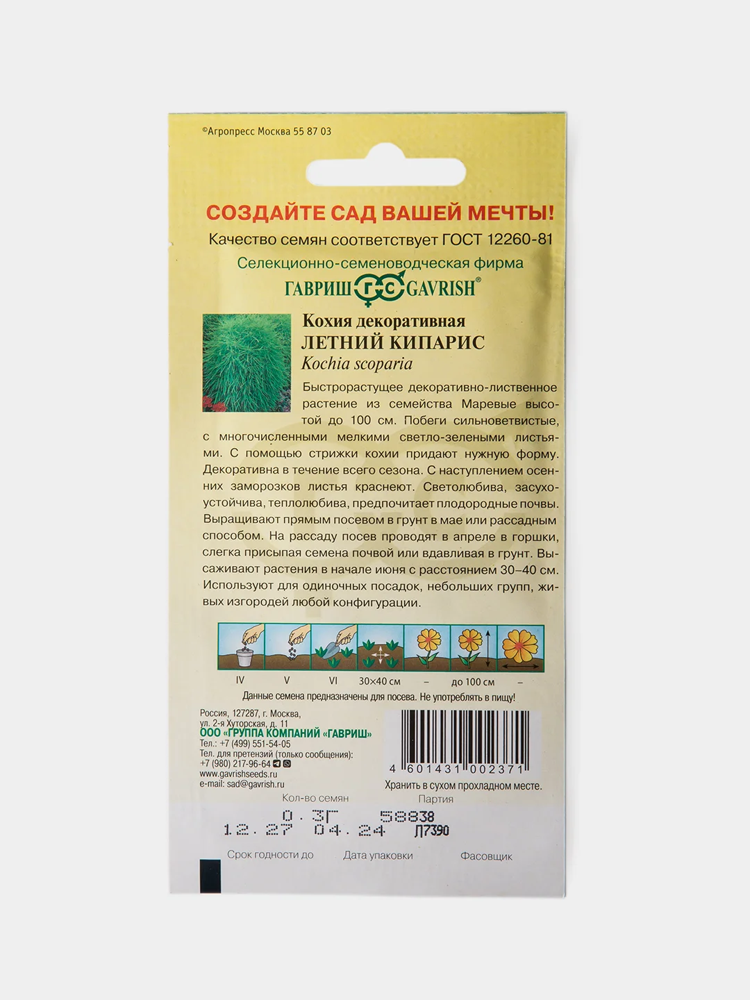 Семена Кохия Летний Кипарис
