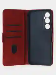 Алый чехол-книжка для Realme C65 (4G) из высококачественной искусственной кожи