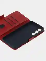 Алый чехол-книжка для Realme C65 (4G) из высококачественной искусственной кожи