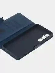 Темно-синий чехол-книжка для Realme C65 (4G) из высококачественной искусственной кожи