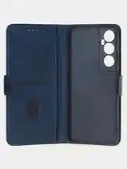 Темно-синий чехол-книжка для Realme C65 (4G) из высококачественной искусственной кожи