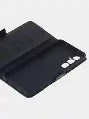 Угольный чехол-книжка для Realme C65 (4G) из высококачественной искусственной кожи