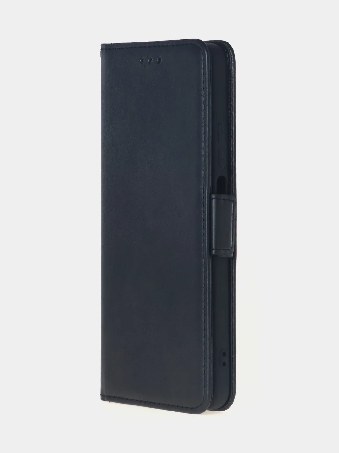 Угольный чехол-книжка для Realme C65 (4G) из высококачественной искусственной кожи