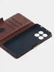 Терракотовый чехол-книжка для Poco X6 Pro (5G) из высококачественной искусственной кожи